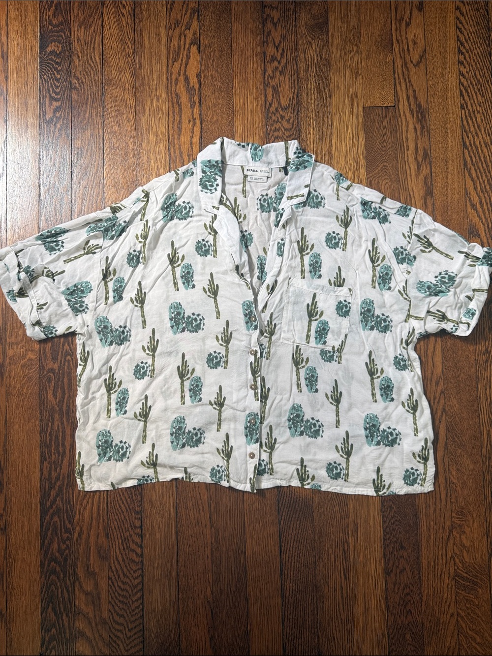 Prana Iguala Shirt, EUC, XL, Cactus print